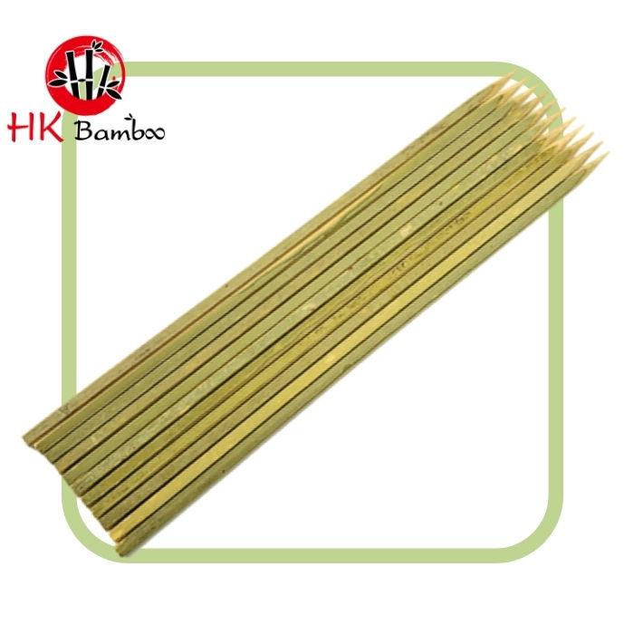 Square Bamboo Skewers are made of 100% natural Mao bamboo. It is eco-friendly and safe, smooth & clean and without splinter and large sawdust.